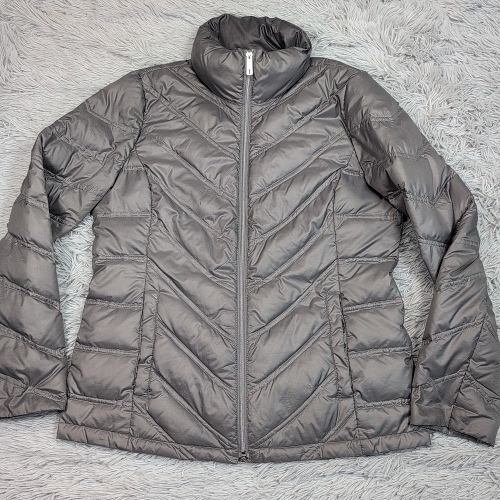 Kenneth Cole Reaction Jacket Womens M Gray‎ Duck Down Gorpcore Lightweight